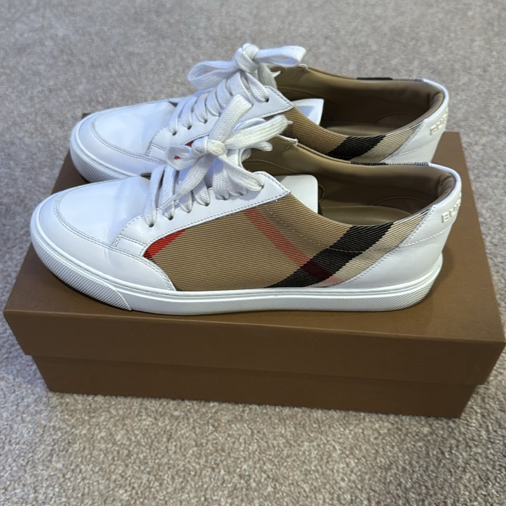 Burberry House Check and Leather Sneakers - Picture 10 of 16